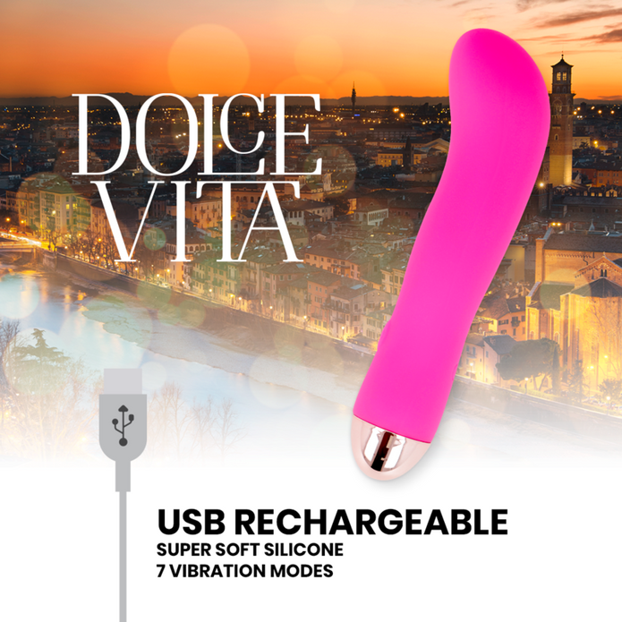DOLCE VITA - Two Pink -  ladattava vibraattori, 7 nopeutta
