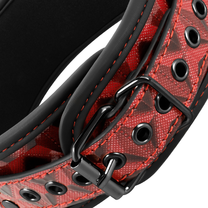 BEGME - RÖD EDITION HALSBAND MED NIPPELKLÄMMOR MED NEOPRENFODER
