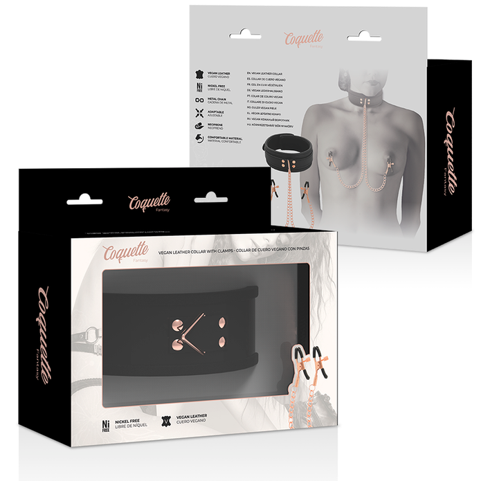 COQUETTE CHIC DESIRE - FANTASY NIPPELKLÄMME HALSBAND MED NEOPRENFODER