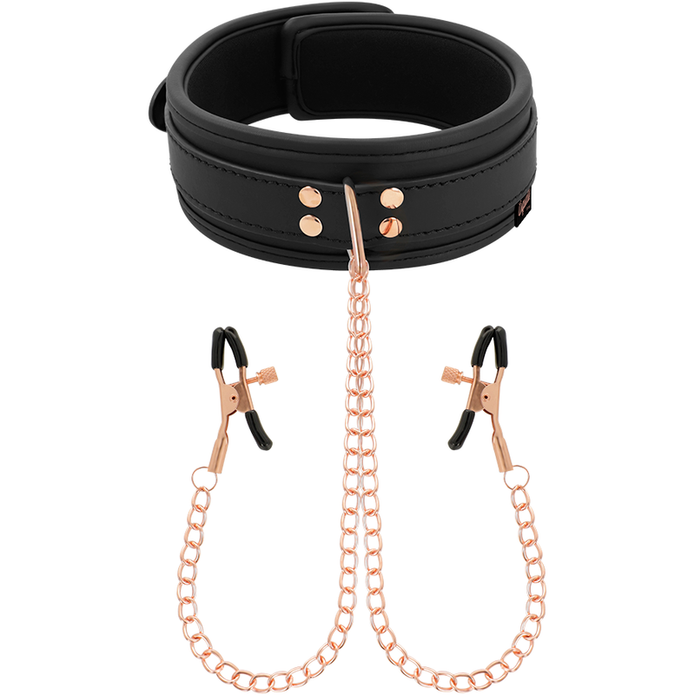 COQUETTE CHIC DESIRE - FANTASY NIPPELKLÄMME HALSBAND MED NEOPRENFODER