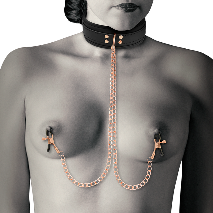 COQUETTE CHIC DESIRE - FANTASY NIPPELKLÄMME HALSBAND MED NEOPRENFODER