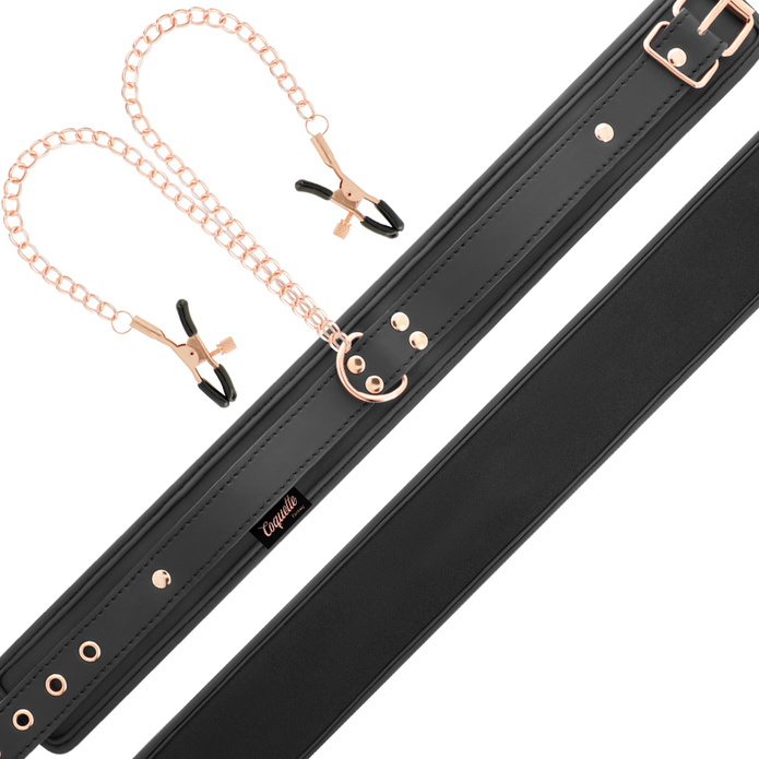 COQUETTE CHIC DESIRE - FANTASY NIPPELKLÄMME HALSBAND MED NEOPRENFODER