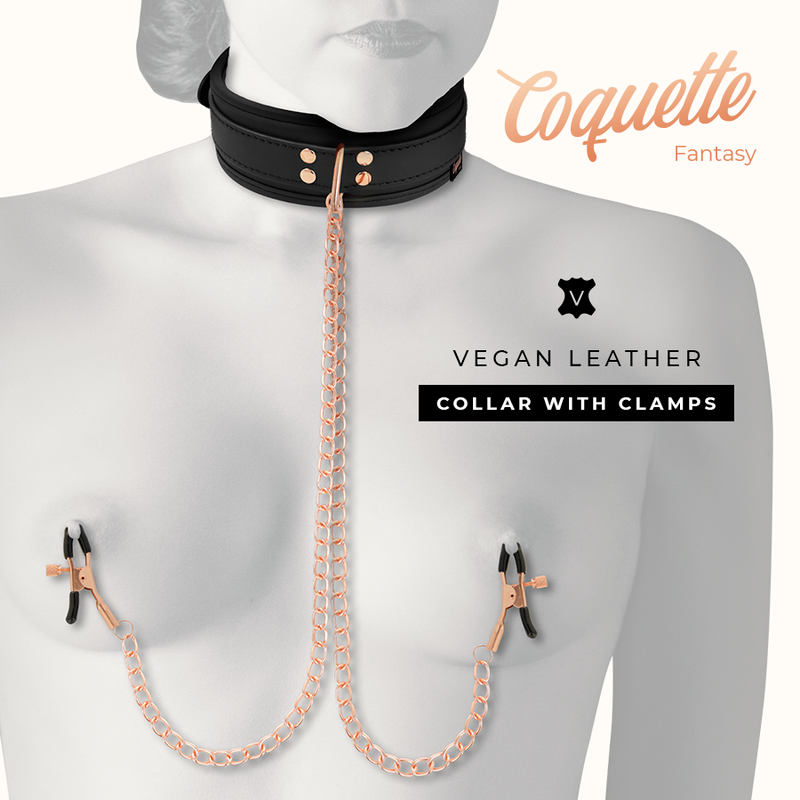 COQUETTE CHIC DESIRE - FANTASY NIPPELKLÄMME HALSBAND MED NEOPRENFODER