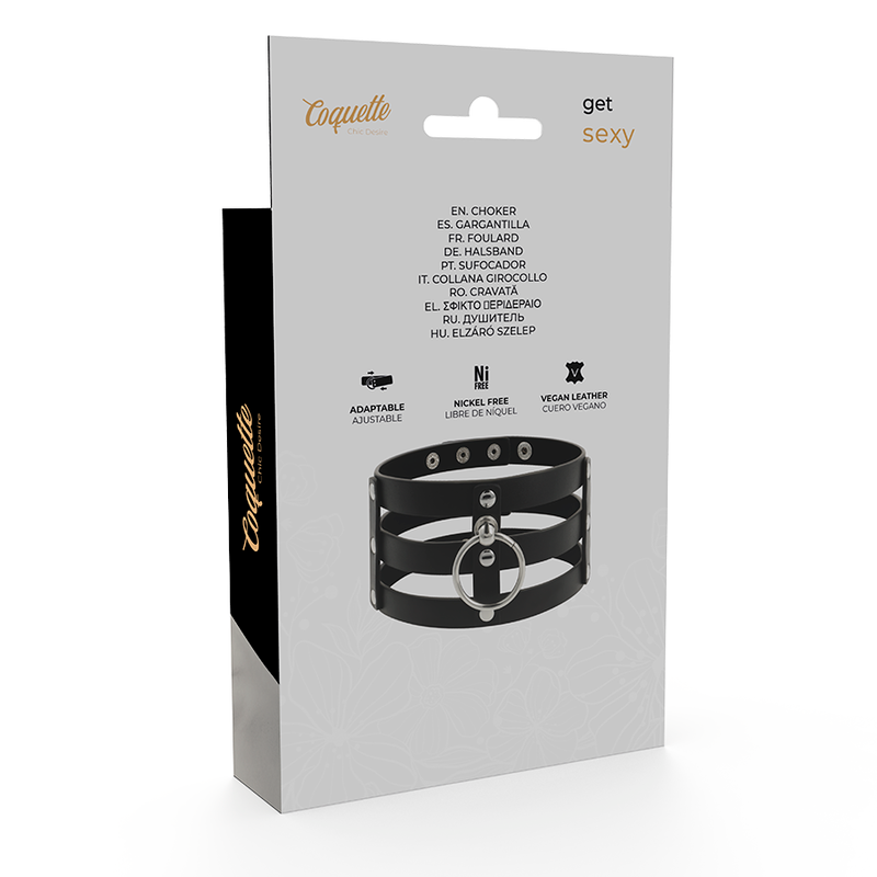 COQUETTE CHIC DESIRE - VEGANSK LÄDER CHOKER I FETISCHSTIL