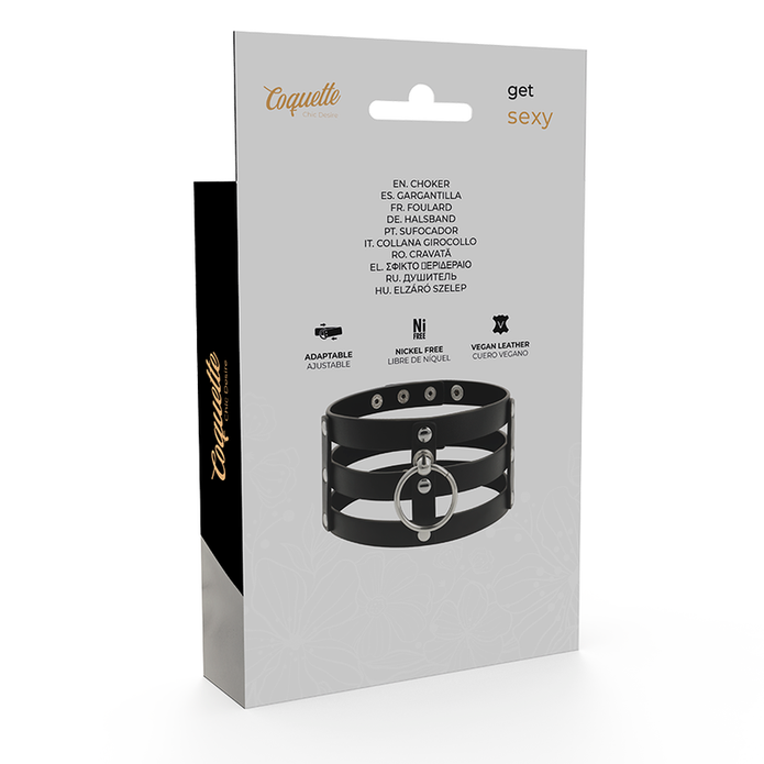 COQUETTE CHIC DESIRE - VEGANSK LÄDER CHOKER I FETISCHSTIL