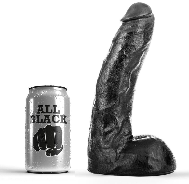 ALL BLACK - 22 cm pehmeä dildo, All Black