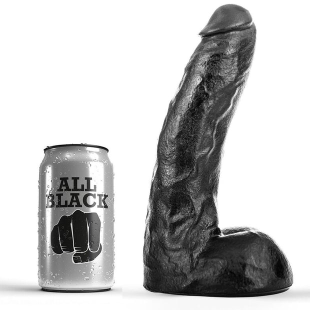 ALL BLACK - 22 cm pehmeä dildo, All Black
