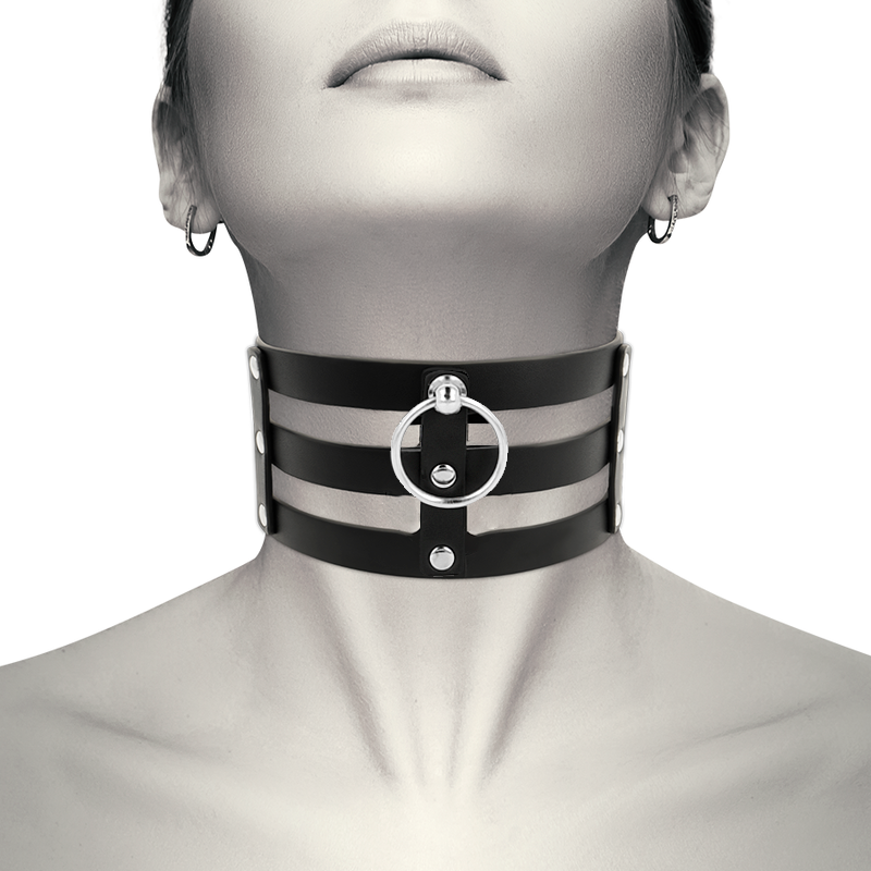 COQUETTE CHIC DESIRE - VEGANSK LÄDER CHOKER I FETISCHSTIL