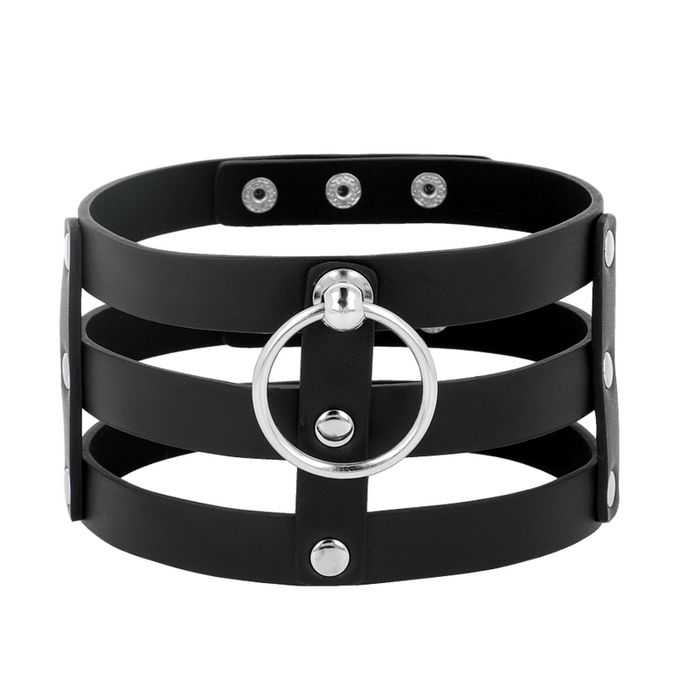 COQUETTE CHIC DESIRE - VEGANSK LÄDER CHOKER I FETISCHSTIL