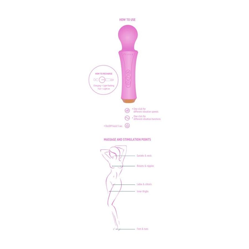 XOCOON - Personal Wand Fuchsia – ladattava hieromasauva