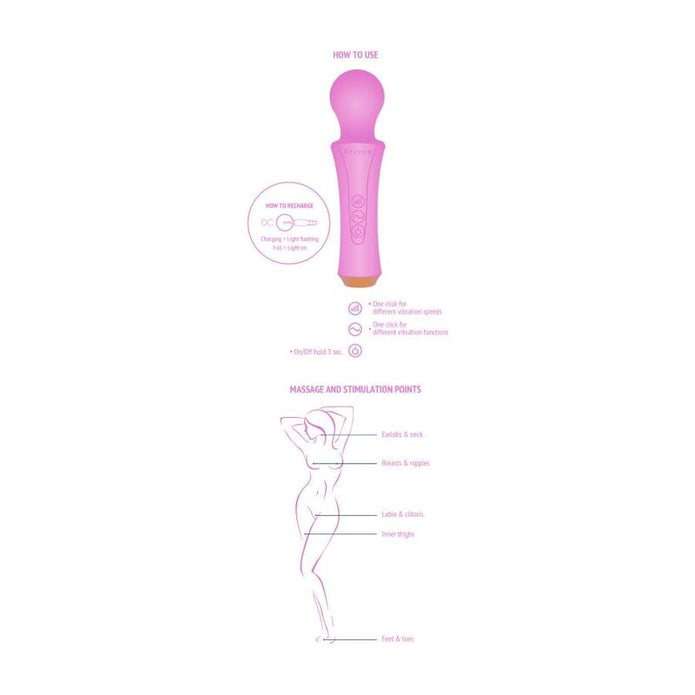 XOCOON - Personal Wand Fuchsia – ladattava hieromasauva