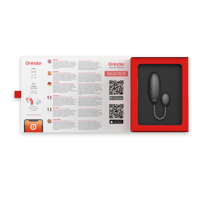 ONINDER - DENVER VIBRATING EGG SVART 7 X 2.7 CM GRATIS APP