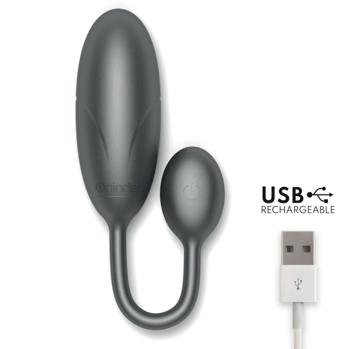 ONINDER - DENVER VIBRATING EGG SVART 7 X 2.7 CM GRATIS APP