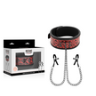 BEGME - RÖD EDITION HALSBAND MED NIPPELKLÄMMOR MED NEOPRENFODER