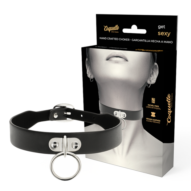 COQUETTE CHIC DESIRE - VEGANSKT LÄDERHALSBAND DAM FETISH ACCESSOAR