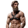 FETISH SUBMISSIVE ATTITUDE - MENS ADJUSTABLE ECO-LEATHER CROSS CHEST BULLDOG HARNESS