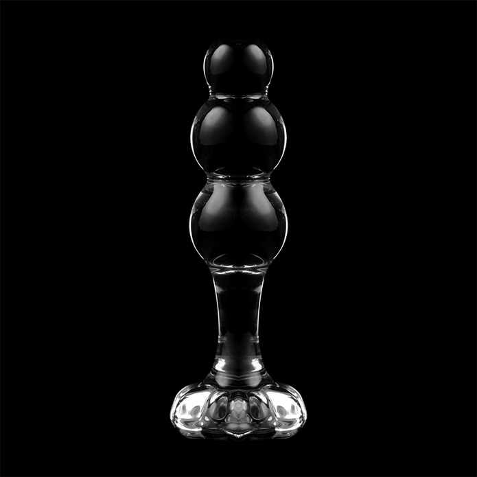 NEBULA SERIES BY IBIZA - MODEL 1 ANAL PLUG BOROSILICATE GLASS CLEAR 10.5 CM -O- 3 CM