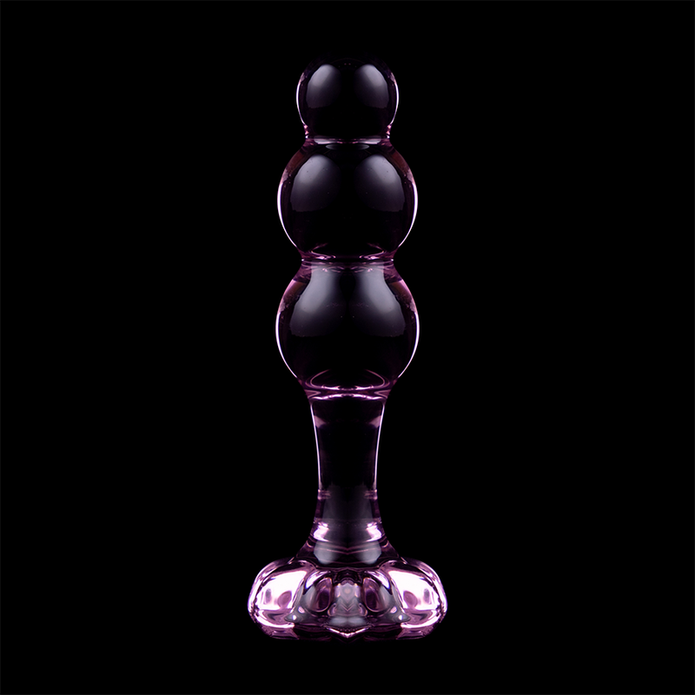 NEBULA SERIES BY IBIZA - MODEL 1 ANAL PLUG BOROSILICATE GLASS PINK 10.5 CM -O- 3 CM