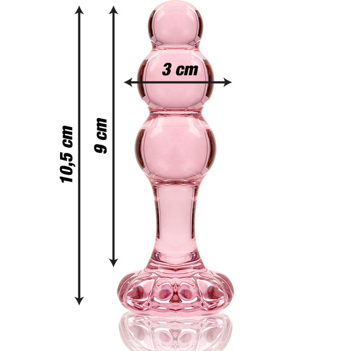 NEBULA SERIES BY IBIZA - MODEL 1 ANAL PLUG BOROSILICATE GLASS PINK 10.5 CM -O- 3 CM