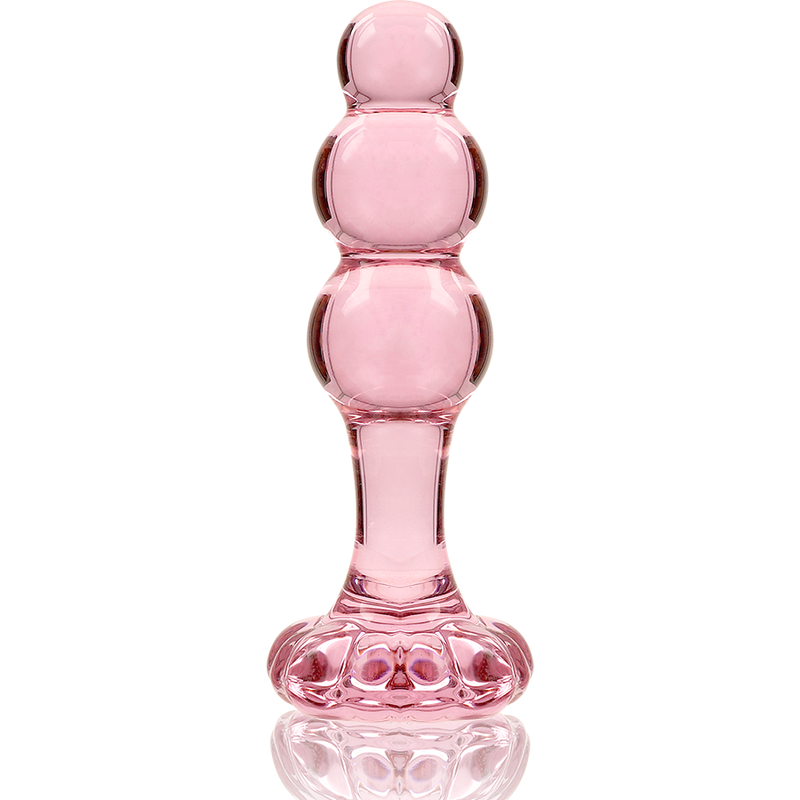 NEBULA SERIES BY IBIZA - MODEL 1 ANAL PLUG BOROSILICATE GLASS PINK 10.5 CM -O- 3 CM