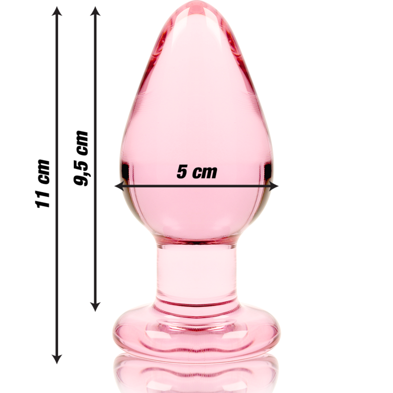 NEBULA SERIES BY IBIZA - MODEL 3 ANAL PLUG BOROSILICATE GLASS PINK 11 CM -O- 5 CM