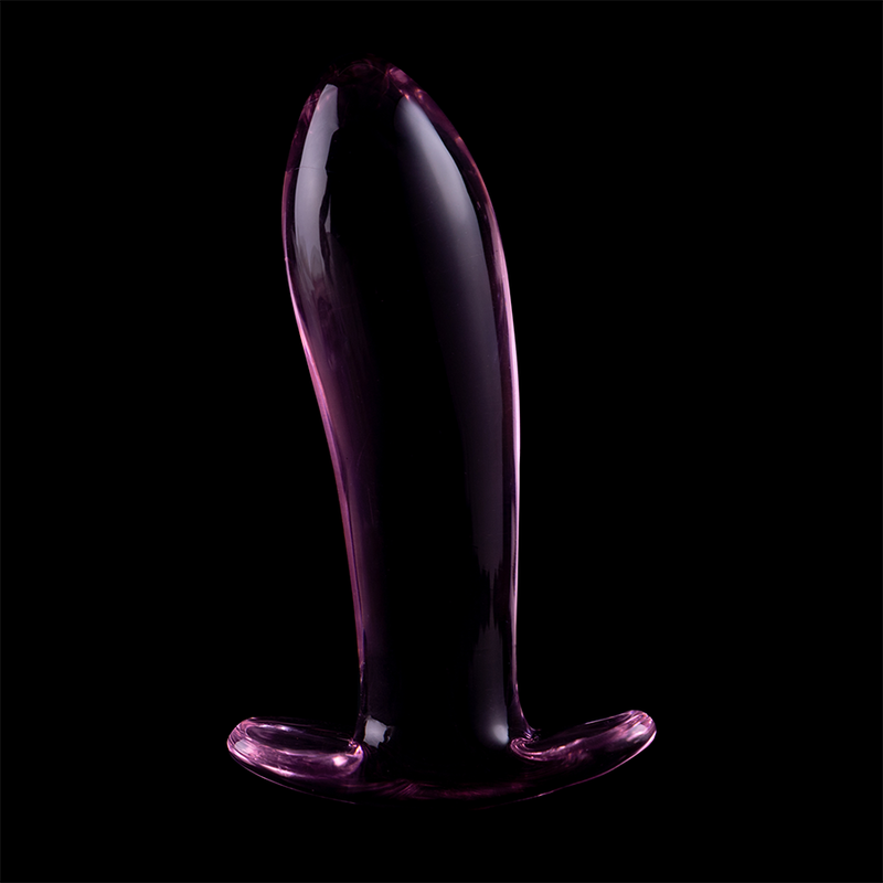 NEBULA SERIES BY IBIZA - MODEL 5 ANAL PLUG BOROSILICATE GLASS PINK 12.5 CM -O- 3.5 CM