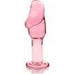 NEBULA SERIES BY IBIZA - MODEL 6 ANAL PLUG BOROSILICATE GLASS PINK 12.5 CM -O- 4 CM