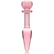 NEBULA SERIES BY IBIZA - MODEL 7 ANAL PLUG BOROSILICATE GLASS PINK 13.5 CM -O- 3 CM