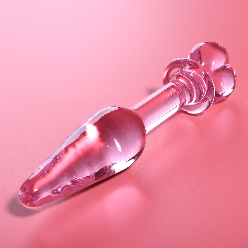 NEBULA SERIES BY IBIZA - MODEL 7 ANAL PLUG BOROSILICATE GLASS PINK 13.5 CM -O- 3 CM