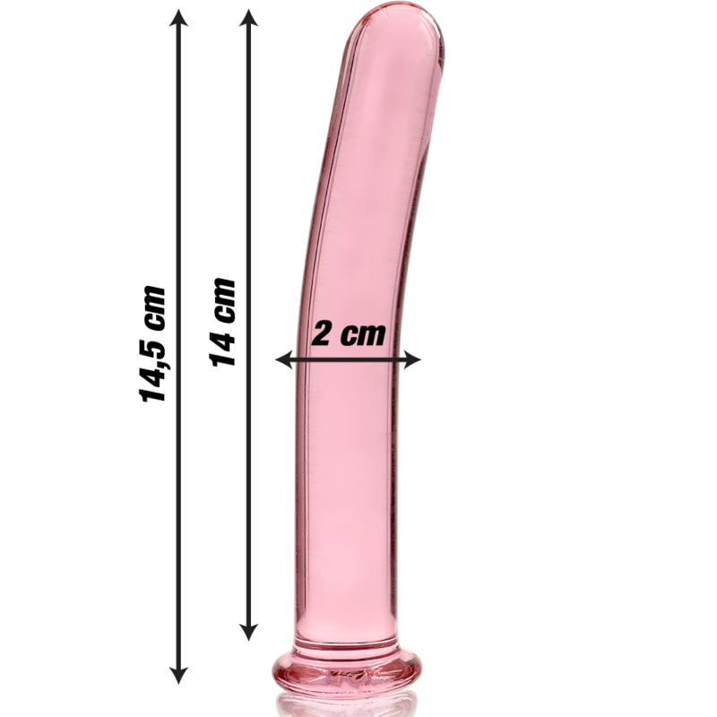 NEBULA SERIES BY IBIZA - Model 8 boorisilikaattilasi dildo, pinkki 14,5 cm x 2 cm
