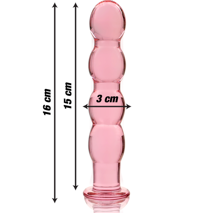 NEBULA SERIES BY IBIZA - MODEL 10 DILDO BOROSILICATE GLASS PINK 16.5 CM -O- 3.5 CM
