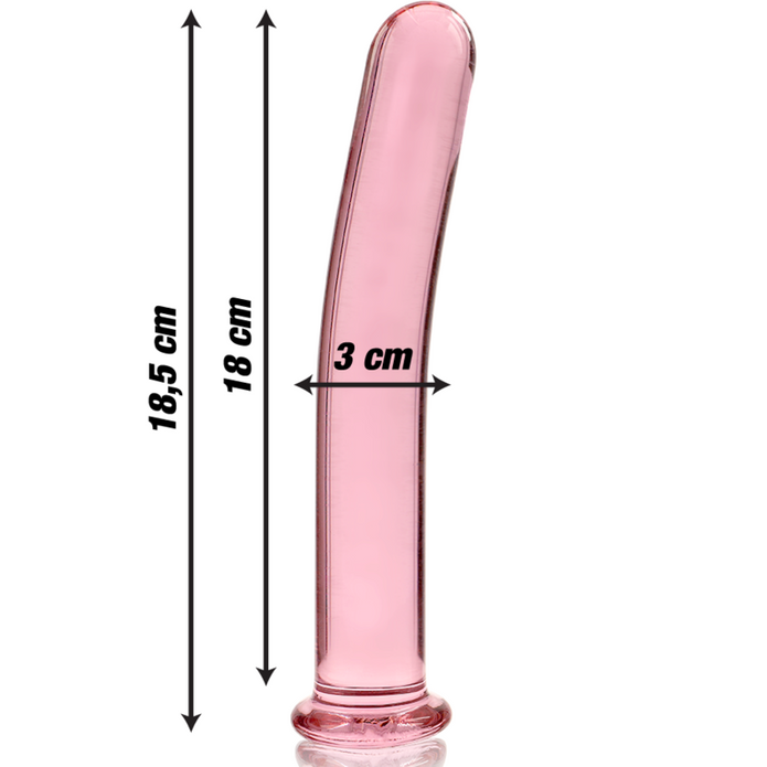 NEBULA SERIES BY IBIZA - MODEL 17 DILDO BOROSILICATE GLASS PINK 18.5 CM -O- 3 CM