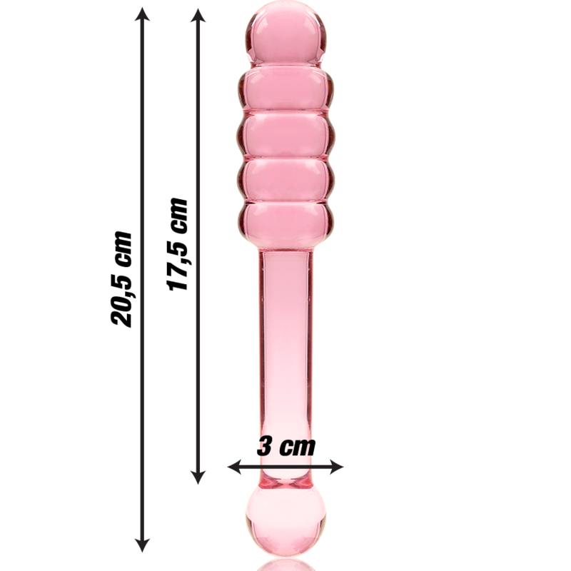 NEBULA SERIES BY IBIZA - MODEL 20 DILDO BOROSILICATE GLASS PINK 20.5 CM -O- 3 CM