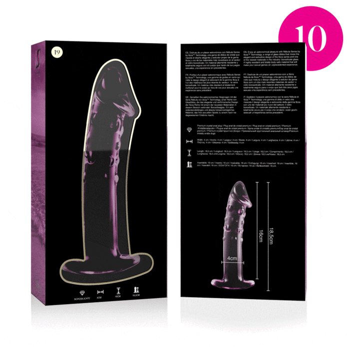 NEBULA SERIES BY IBIZA - MODEL 19 DILDO BOROSILICATE GLASS PINK 18.5 CM -O- 4 CM