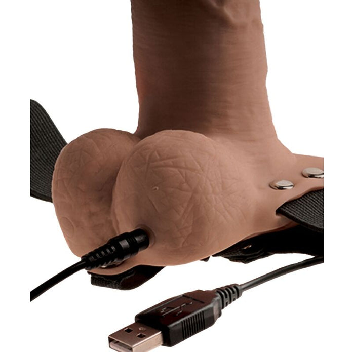 FETISH FANTASY SERIES - JUSTERBAR SELE REALISTISK PENIS MED UPPLADDNINGSBARA TESTIKLAR OCH VIBRATOR 15 CM