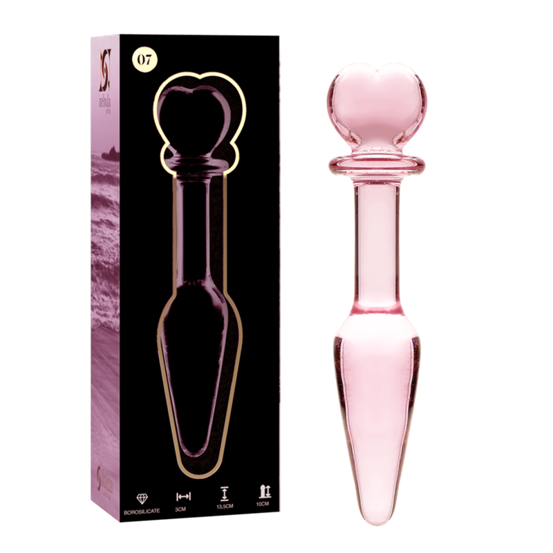 NEBULA SERIES BY IBIZA - MODEL 7 ANAL PLUG BOROSILICATE GLASS PINK 13.5 CM -O- 3 CM