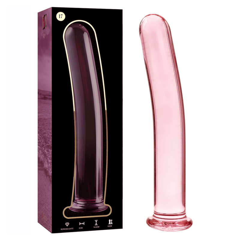NEBULA SERIES BY IBIZA - MODEL 17 DILDO BOROSILICATE GLASS PINK 18.5 CM -O- 3 CM