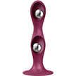 SATISFYER - DOUBLE BALL-R SILICONE DILDO GARNET