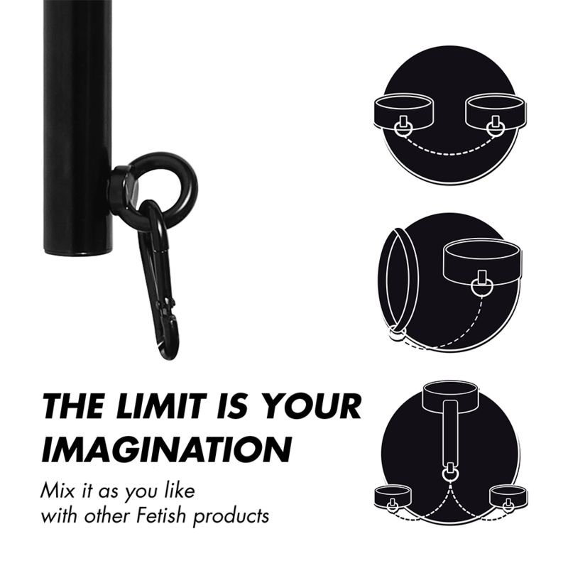 FETISH UNDERKASTELSE BONDAGE - STÄLLBAR SEPARERINGSSTÅNG 4 DELAR
