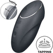 SATISFYER - TAP & CLIMAX 1 PÅLÄGGSVIBRATOR SVART