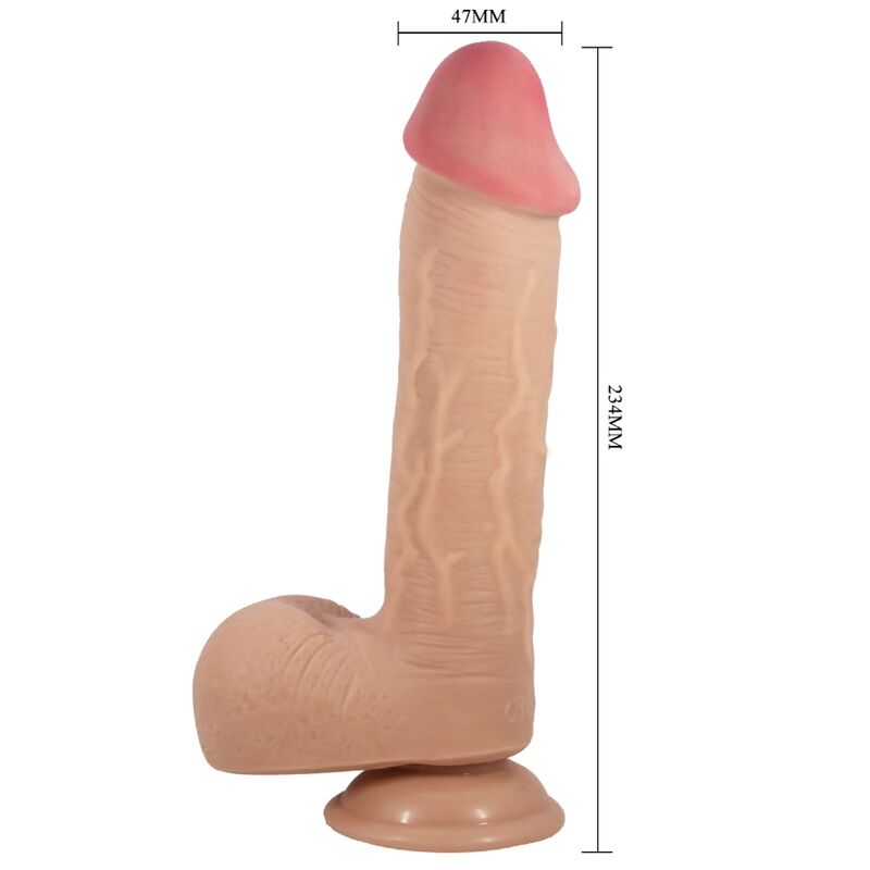 PRETTY LOVE - SLIDING SKIN SERIES REALISTISK DILDO MED SKJUTBAR HUD SUGKOPP FLESH 23,4 CM