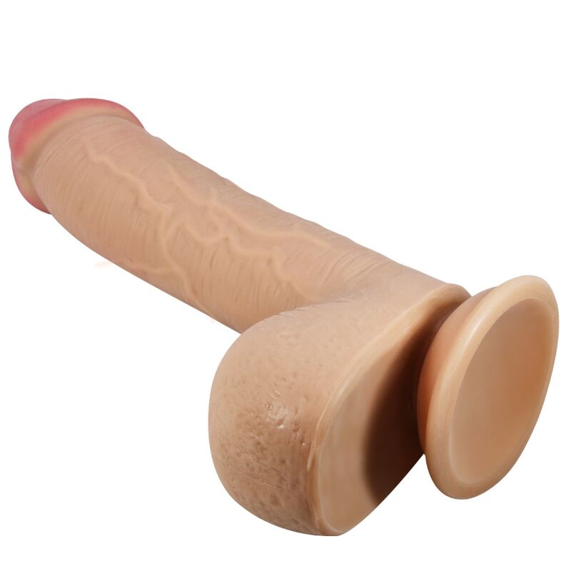 PRETTY LOVE - SLIDING SKIN SERIES REALISTISK DILDO MED SKJUTBAR HUD SUGKOPP FLESH 23,4 CM