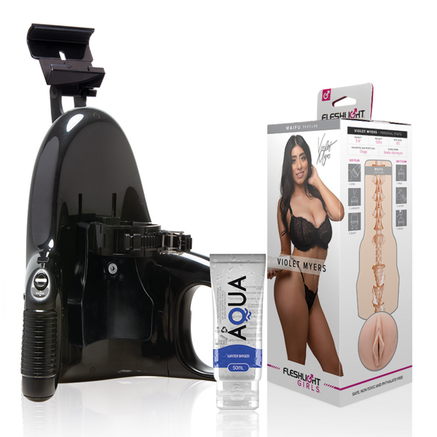 FLESHLIGHT - Violet Myers Waifu + Universal Launch + Aqua-laatuinen 50 ml liukuvoide