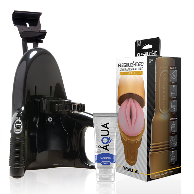 FLESHLIGHT - Stamina GO Training Unit Lady + Universal Launch + Aqua-vesipohjainen liukuvoide 50 ml