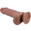 PRETTY LOVE - SLIDING SKIN SERIES REALISTISK DILDO MED SKJUTANDE BRUN HUD SUGKOPP 19,4 CM