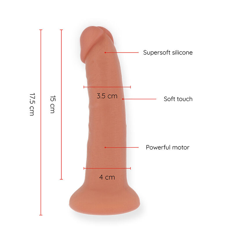 ONINDER - LITEN BOGOTÁ VIBRATOR DILDO 9 HASTIGHETER NATURLIG 17,5 CM -O- 4 CM - GRATIS APP