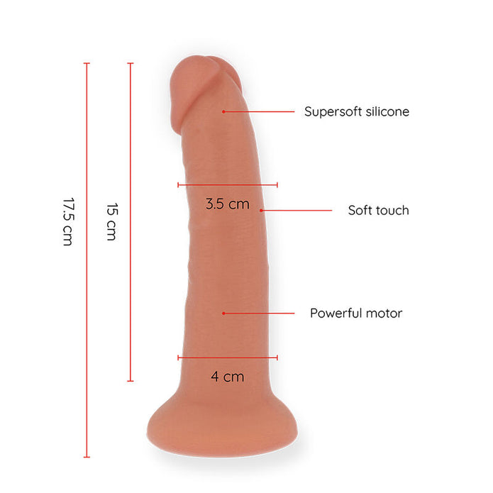 ONINDER - LITEN BOGOTÁ VIBRATOR DILDO 9 HASTIGHETER NATURLIG 17,5 CM -O- 4 CM - GRATIS APP