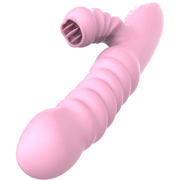 ARMONY - MULTIFUNKTIONELL VIBRATOR MED STIMULERANDE TUNGA OCH VÄRMEDEL ROSE