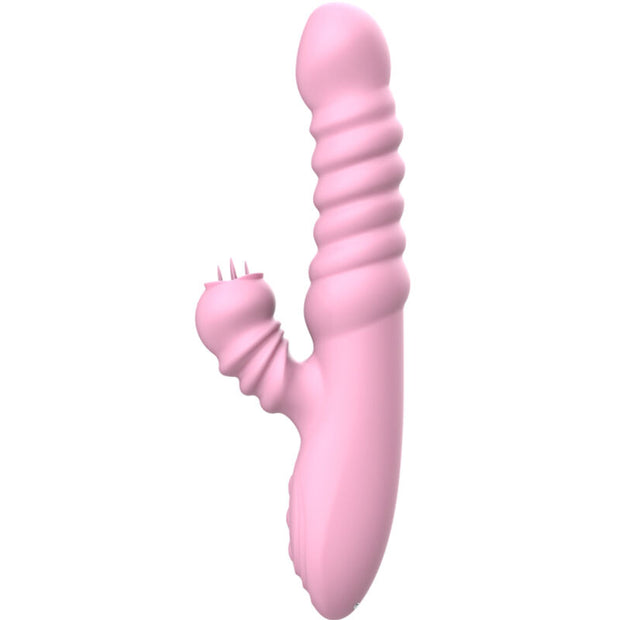 ARMONY - MULTIFUNKTIONELL VIBRATOR MED STIMULERANDE TUNGA OCH VÄRMEDEL ROSE