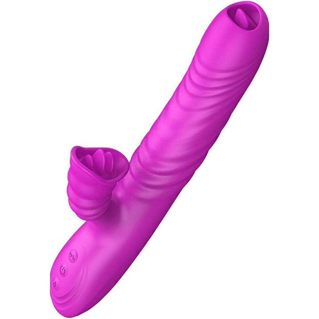 ARMONY - ANGELIA MULTIFUNKTIONELL VIBRATOR MED DUBBLA TUNGA, VIOLETTA OCH VÄRMEREGLERADE EFFEKTER
